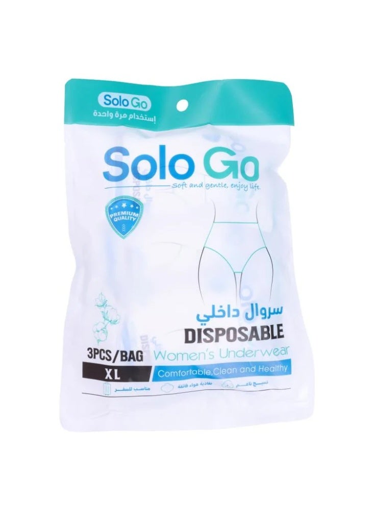 Disposable Women's Underwear, XL, 3 Pcs/Bag