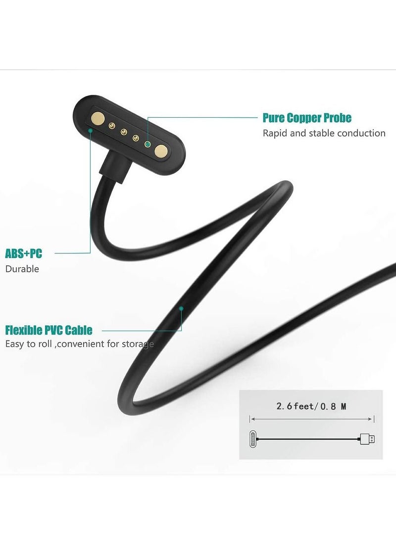 Audio Sunglasses Accessories, Charger Compatible with Bose Frames Alto S/M M/L, Rondo, Soprano, Tenor - USB Magnetic T- Head Charging Cable 2.6ft 80cm  - Image 2