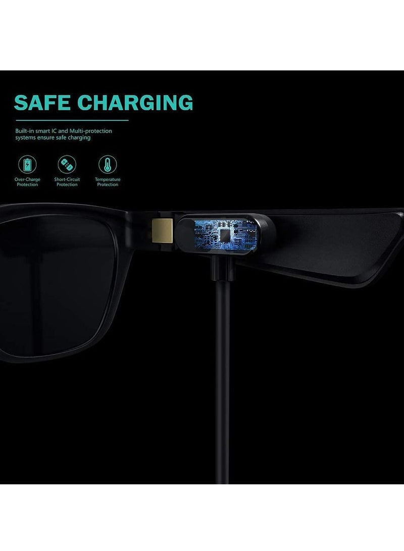 Audio Sunglasses Accessories, Charger Compatible with Bose Frames Alto S/M M/L, Rondo, Soprano, Tenor - USB Magnetic T- Head Charging Cable 2.6ft 80cm  - Image 3