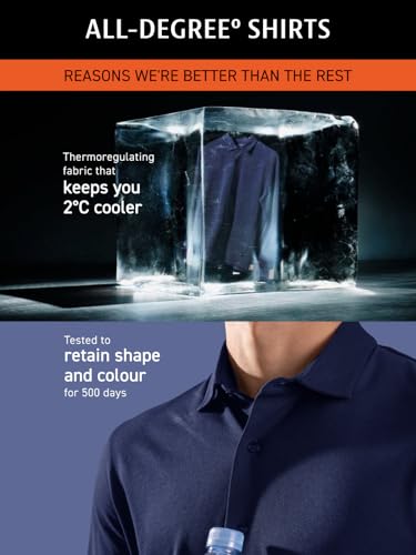 DAMENSCH Constant Cotton Thermoregulating Pique Full Shirts-Pack of 1-True Navy-X-Large - Image 3