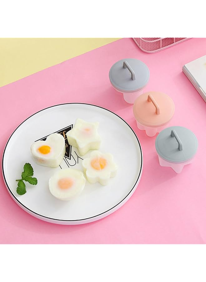 S-TOP 4 Pack Cute Egg Molds for Boiling, Cartoon Rice Mold & Egg Shaper for Kids, Includes Fish, Car, Star & Heart Shapes with Oil Brush for Fun Breakfasts - Image 1