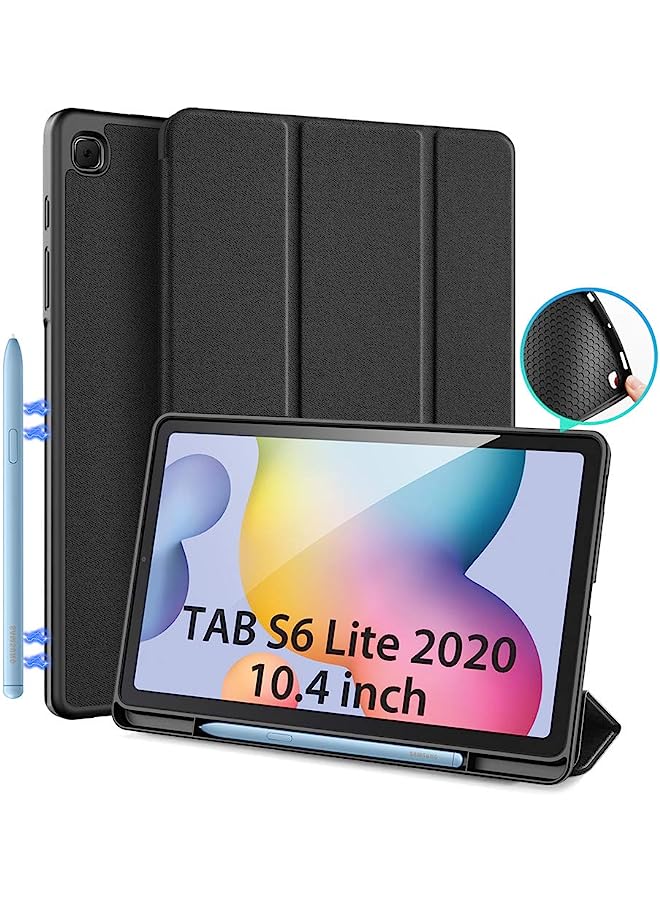 DUX DUCIS For Samsung Galaxy Tab S6 Lite 10.4 (P610/P615) 2020 & 2022, Dux Ducis Slim Magnetic Soft Tpu Protect Case With S Pen Holder For Tab S6 Lite 10.4 Inch, Multi-Angle Front Support Cover (Black) - Image 1