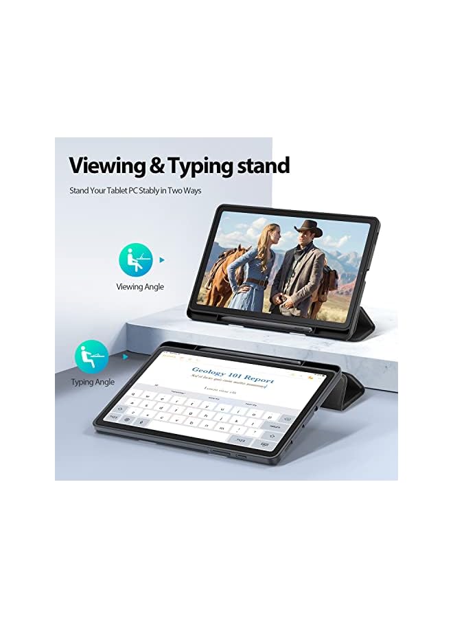 DUX DUCIS For Samsung Galaxy Tab S6 Lite 10.4 (P610/P615) 2020 & 2022, Dux Ducis Slim Magnetic Soft Tpu Protect Case With S Pen Holder For Tab S6 Lite 10.4 Inch, Multi-Angle Front Support Cover (Black) - Image 4