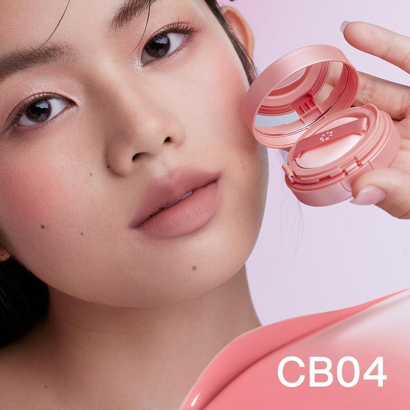 INTO YOU Cream Blush Air Cushion for Cheeks Eyes, Moisturizing, Lightweight, Dewy Finish Face Makeup, Long Wearing, Buildable, Blendable, Pigmented Liquid Blush, for All Skin Tones, Sunlit Peach - Image 2