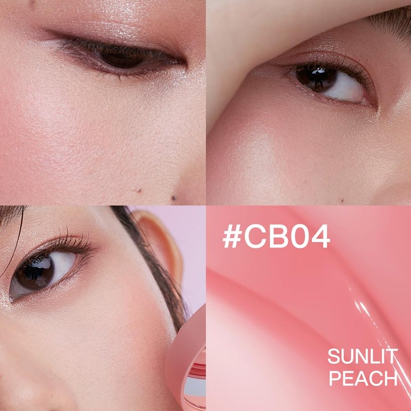 INTO YOU Cream Blush Air Cushion for Cheeks Eyes, Moisturizing, Lightweight, Dewy Finish Face Makeup, Long Wearing, Buildable, Blendable, Pigmented Liquid Blush, for All Skin Tones, Sunlit Peach - Image 3