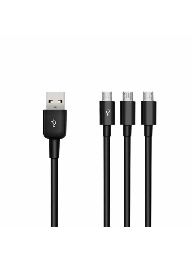 Duttek USB 2.0 to Micro USB Splitter Cable, 3 in 1 USB 2.0 A Male to Three Micro USB Male 1 to 3 Sync Charging Cable Adapter Cord 25CM/ 10inch - Image 1