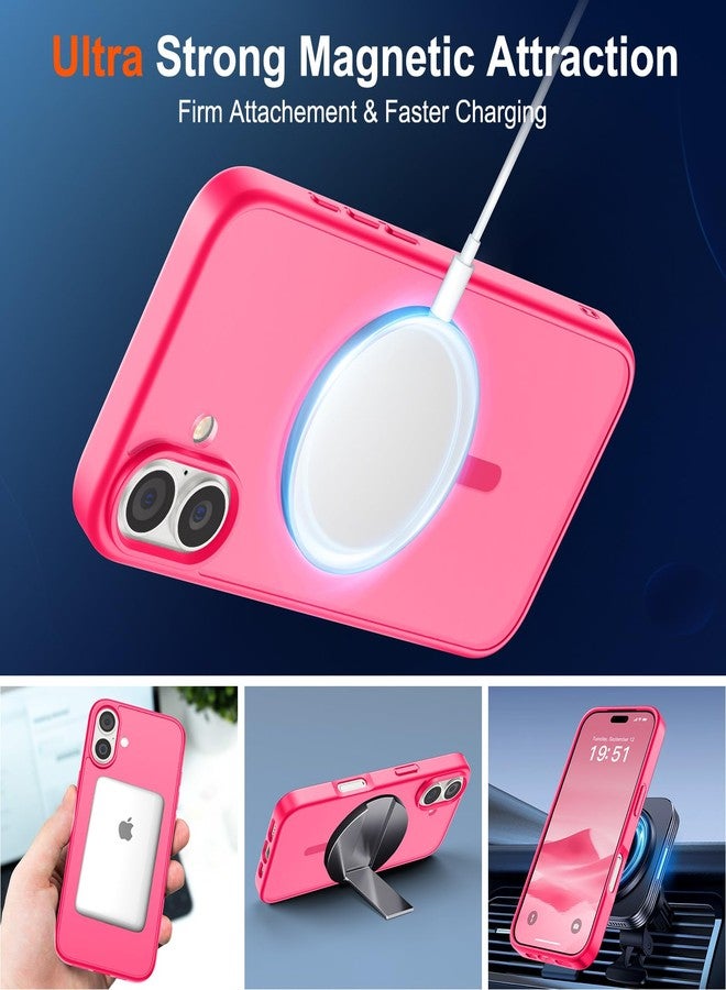 استلق جراب SUPFINE المغناطيسي لهاتف iPhone 17 (متوافق مع MagSafe) (حماية من السقوط بمعايير عسكرية) غطاء هاتف شفاف غير لامع مقاوم للصدمات ومضاد لبصمات الأصابع، 2025، وردي فاقع - Image 5