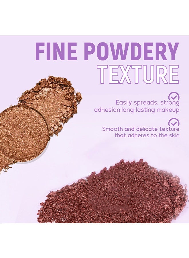 SHCOETY Eyeshadow Color Collision Two-Tone Palette  - Bronze & Copper Shades Shimmer Glitter Eye Shadow Makeup Palette, Long Lasting Waterproof Blendable Crease & Smudge Proof Golden Galaxy Christmas Makeup #03 - Image 5