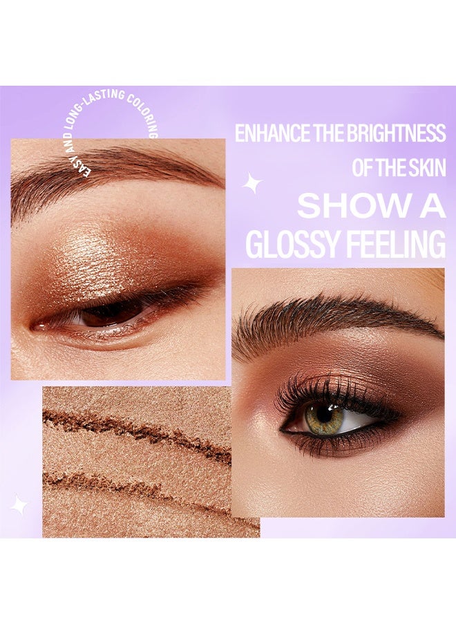 SHCOETY Eyeshadow Color Collision Two-Tone Palette  - Bronze & Copper Shades Shimmer Glitter Eye Shadow Makeup Palette, Long Lasting Waterproof Blendable Crease & Smudge Proof Golden Galaxy Christmas Makeup #03 - Image 3
