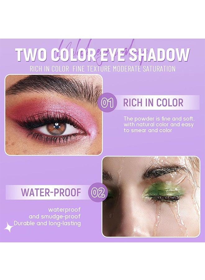 SHCOETY Eyeshadow Color Collision Two-Tone Palette  - Bronze & Copper Shades Shimmer Glitter Eye Shadow Makeup Palette, Long Lasting Waterproof Blendable Crease & Smudge Proof Golden Galaxy Christmas Makeup #03 - Image 4