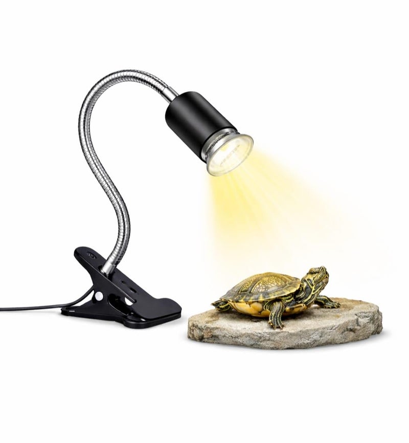rizopets Reptile Heat Lamps, UVA/UVB Turtle Lamp with Holder, 360° Rotatable Basking Lamp for Turtle, Lizard & Aquatic Plants (Holder + 50W UV Bulb) - Image 1