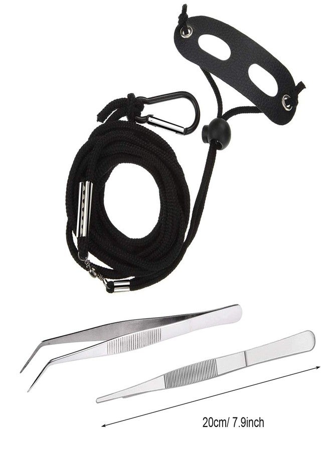 Allazone 4 PCS Adjustable Bearded Dragon Harness and Leash, 2 Style 3 Size Adjustable Reptile Lizard Leash, 2 PCS Feeding Tweezers for Lizard Reptiles Amphibians Small Pet Animals - Image 5