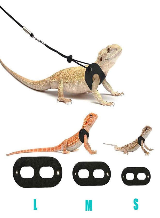 Allazone 4 PCS Adjustable Bearded Dragon Harness and Leash, 2 Style 3 Size Adjustable Reptile Lizard Leash, 2 PCS Feeding Tweezers for Lizard Reptiles Amphibians Small Pet Animals - Image 4