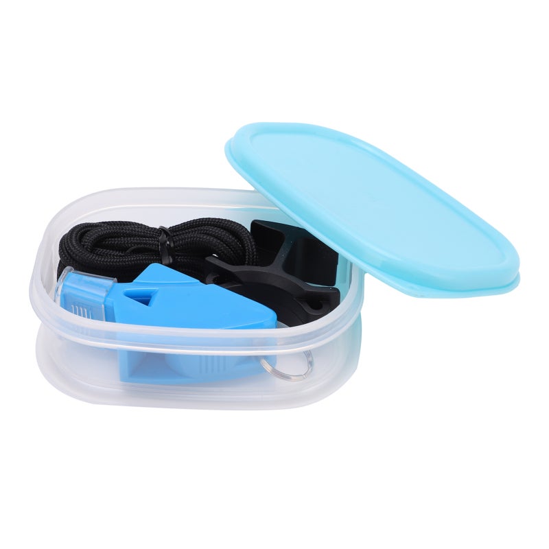 Loud Plastic Whistle: Light Blue, Durable High-Quality Plastic, Bold Crisp Sound - With Black Lanyard And Finger Clip, Sports Whistle for Referees, Coaches, Outdoor Training, Gym & School Sports - Image 1