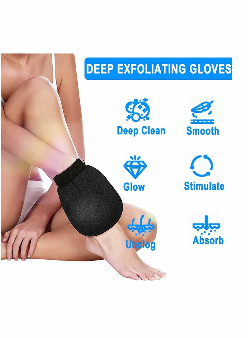 SYOSI Deep Exfoliating Mitts 2 Pack Microdermabrasion Exfoliating Gloves for Cleaning Skin Removes Dead Skin and Dirt Great for Self Tanning Preparation Home Exfoliating Gloves  - Image 4
