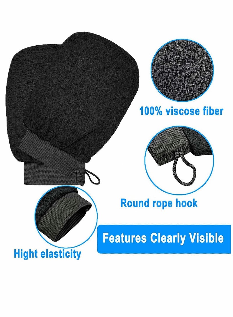 SYOSI Deep Exfoliating Mitts 2 Pack Microdermabrasion Exfoliating Gloves for Cleaning Skin Removes Dead Skin and Dirt Great for Self Tanning Preparation Home Exfoliating Gloves  - Image 2