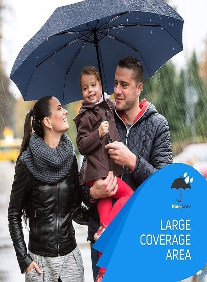 PLEXELLA Umbrella for Men, Women, Kids - Windproof, Auto Open/Close, Large Size (43 Inch Canopy), Black - Image 5