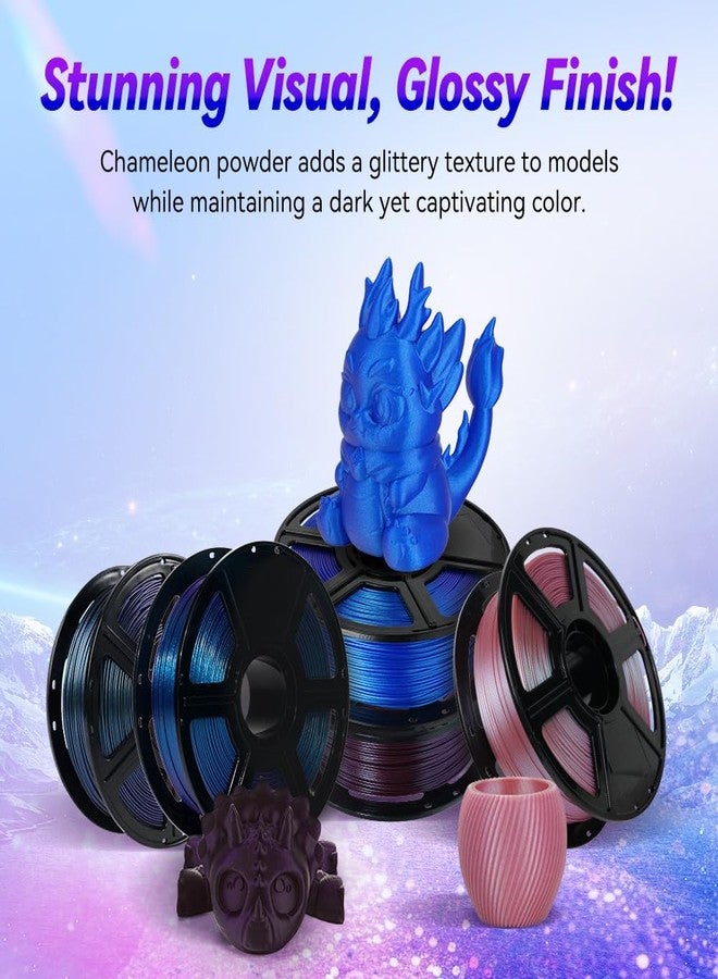 FLASHFORGE 3D Printer Filament Chameleon PLA Colour Changing Filament 1.75 mm, Changes Colour with Light and Angles, 1 kg Spool (2.2 lbs), Dimensional Accuracy +/- 0.02 mm (Marsala) - Image 2