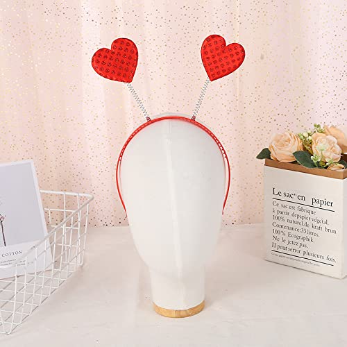 Hosfairy 2Pcs Red Love Heart Shaped Headbands Valentine's Day Hair Hoop Hair Loop Hair Clasp Hair Band Hair Accessories Dress Accessories for Valentine Party Props - Image 3