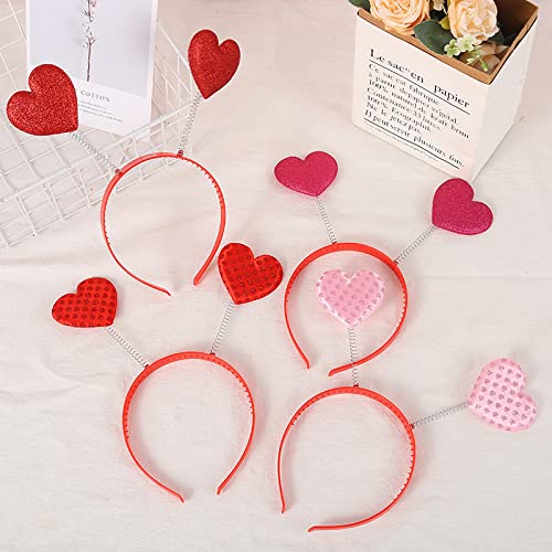 Hosfairy 2Pcs Red Love Heart Shaped Headbands Valentine's Day Hair Hoop Hair Loop Hair Clasp Hair Band Hair Accessories Dress Accessories for Valentine Party Props - Image 4