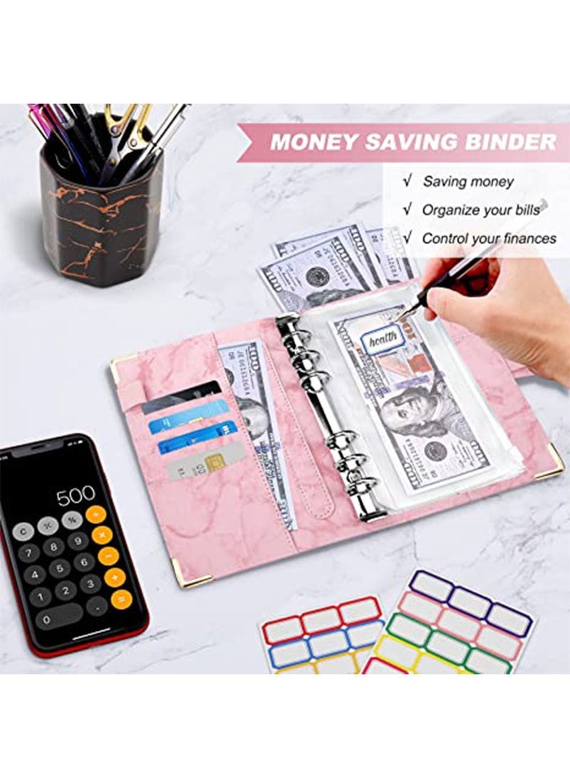 Y&D Budget Binder with Zipper Envelopes, 14Pcs Binder, Cash Envelopes for Budgeting, Money Organizer Cash, Planner Wallet Accessories Small Handbags (Pink)  - Image 5