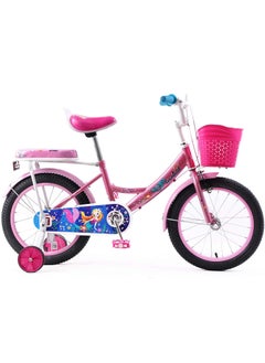 Vaux Elgo Mermaid Kids Road Bike 16 Inch w/ Training Wheels - Light Pink  - Image 1