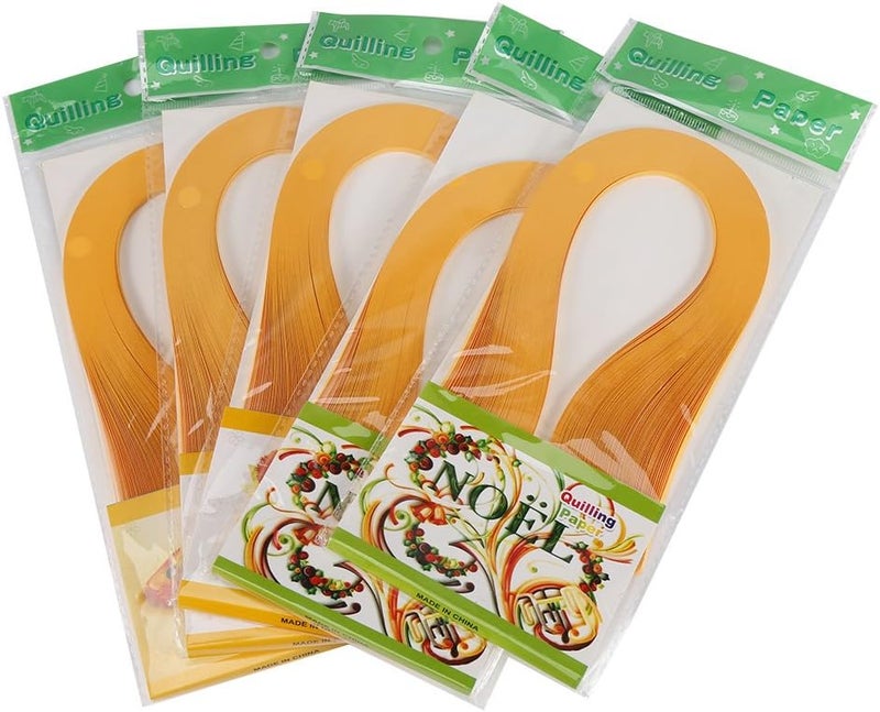 klarako Paper Quilling Strips Set, 600 Strips DIY Quilling Art Paper 3mm Width Pure Color Origami Paper Hand Craft Decoration 12 Colors (Orange) Orange - Image 1