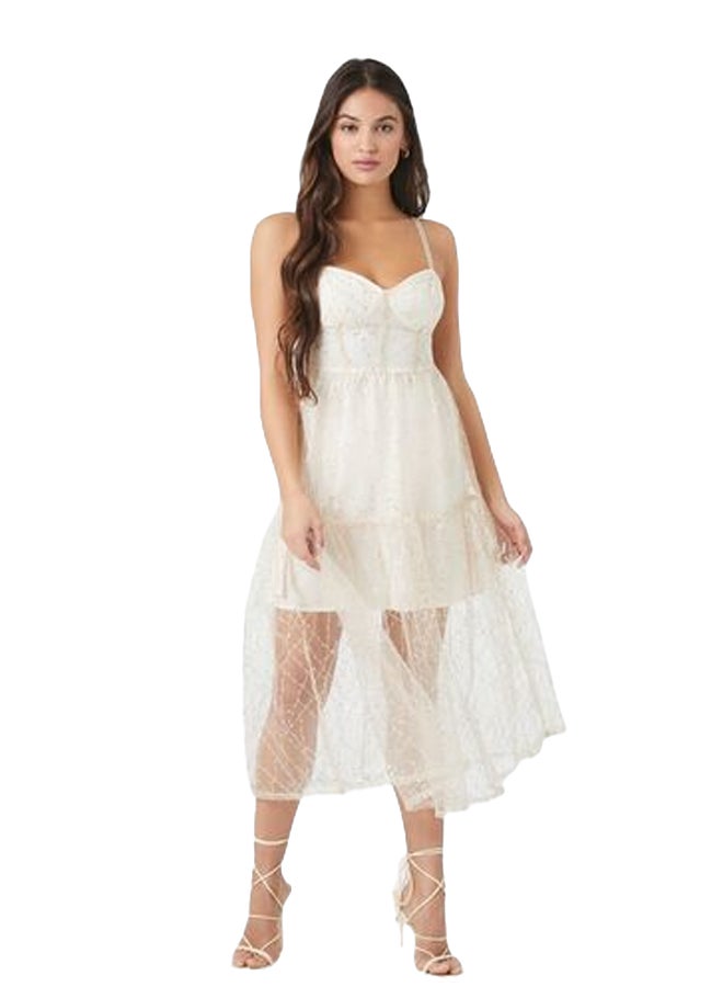 FOREVER 21 Sheer Sequin Midi Dress - Image 1