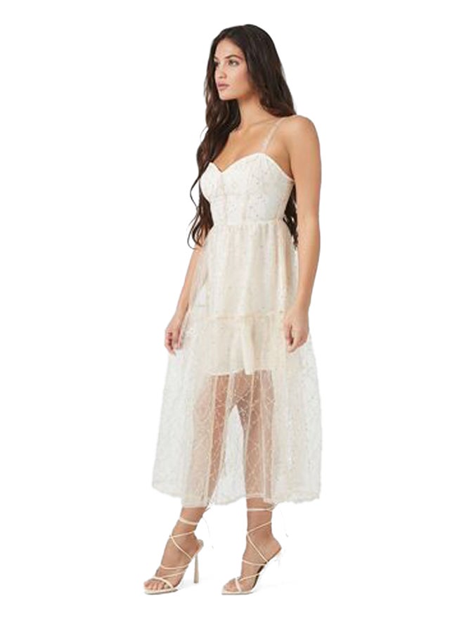 FOREVER 21 Sheer Sequin Midi Dress - Image 3