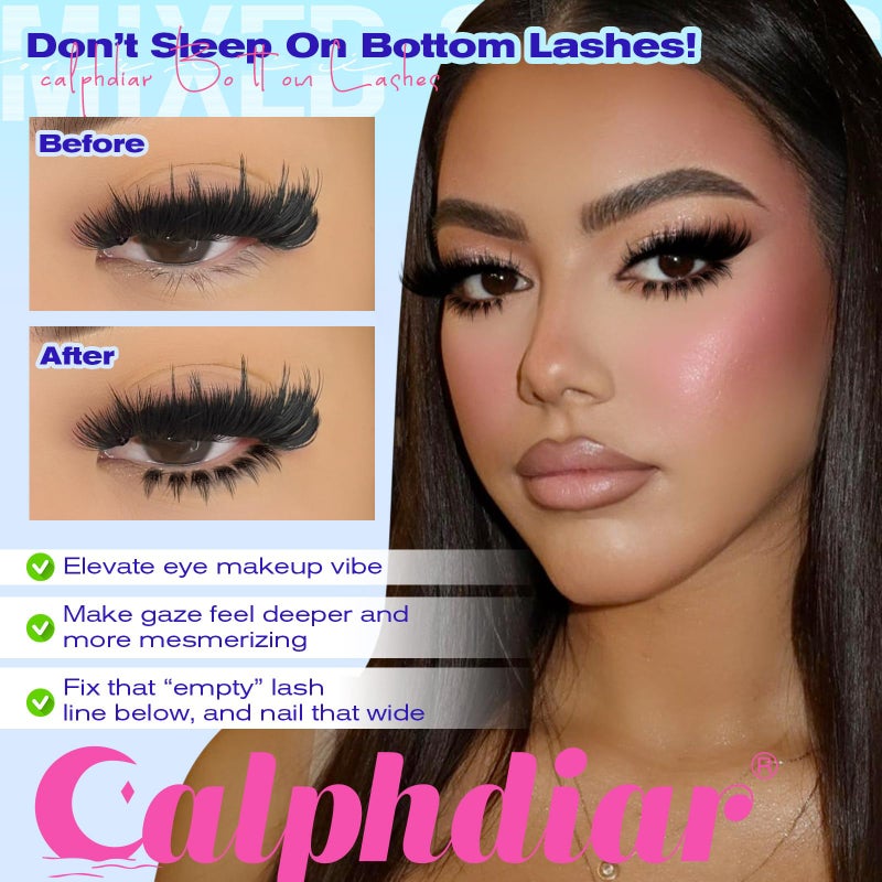 calphdiar Spiky Bottom Lashes Individual Thick Volume Bottom Lash Clusters Manga Lower Eyelash Extensions 6-8MM Wispy Bottom Cluster Lashes 240pcs DIY Bottom Lash Extension at Home by calphdiar - Image 2