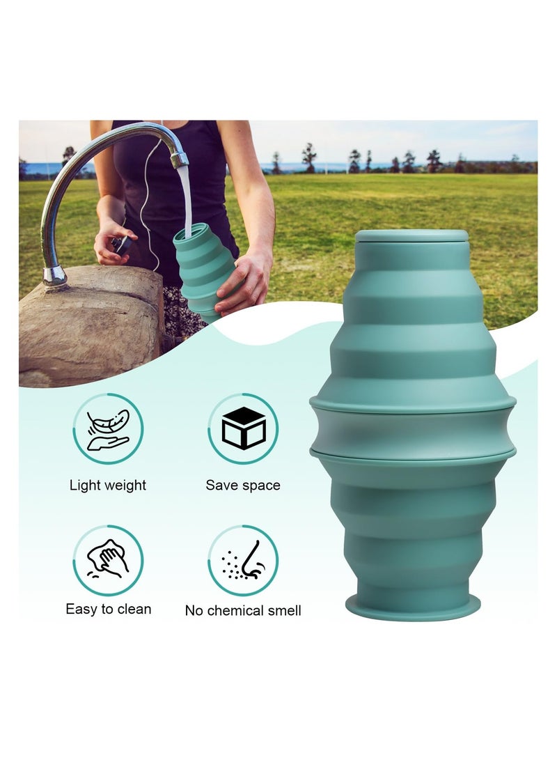 SYOSI Collapsible Water Bottles, Lightweight portable water bottle, 17 Oz Leak Proof Reuseable Foldable Silicone Bottle with Anti-Collapse Ring for Travel Camping Hiking Outdoor Indoor Sport, BPA Free - Image 4