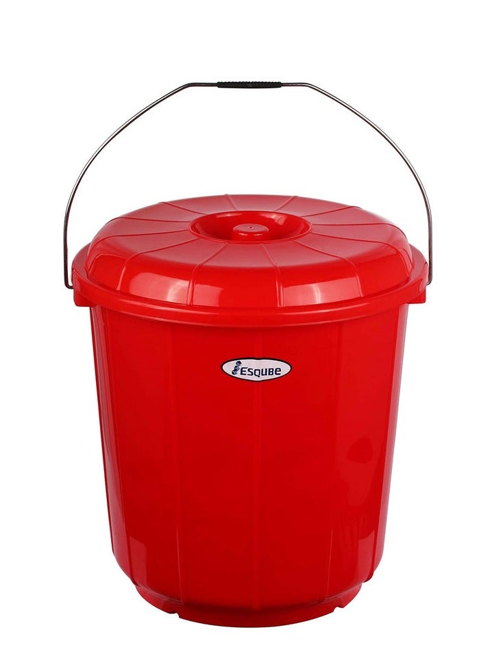 Esqube Plastic Oasis Bucket With Lid-25Liter-Red - Image 1