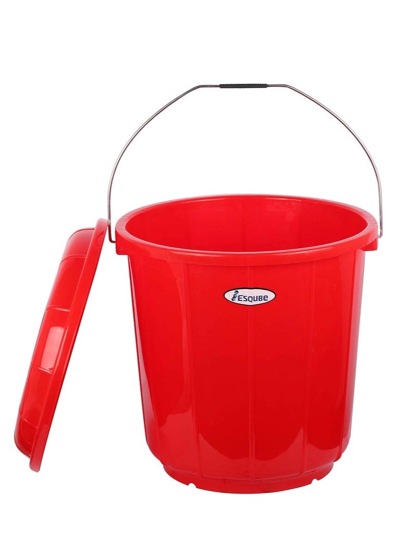Esqube Plastic Oasis Bucket With Lid-25Liter-Red - Image 2