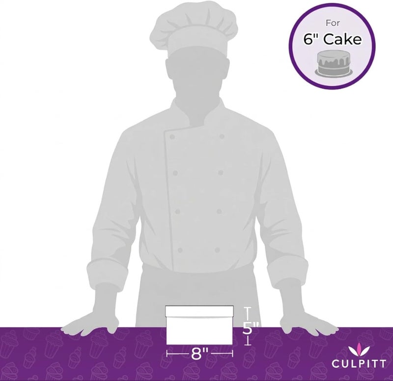 Culpitt Red Board & Box Set | 8" | White Cake Box & Drum, Box And Cake Board, Storage & Transport Combo - Image 3