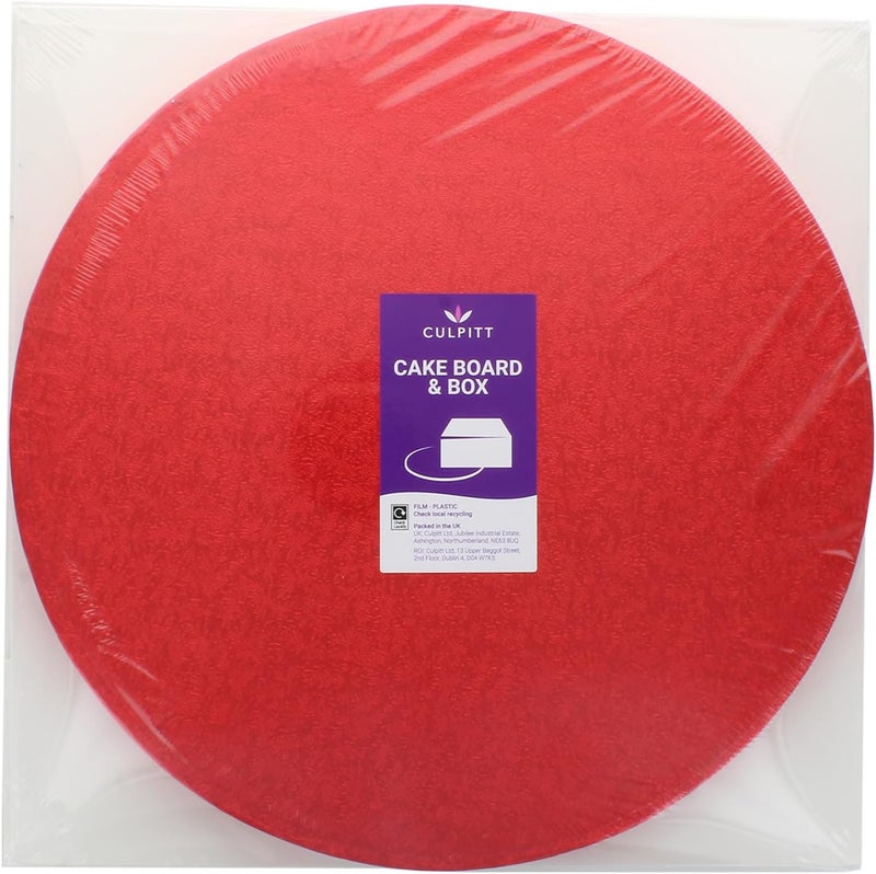 Culpitt Red Board & Box Set | 8" | White Cake Box & Drum, Box And Cake Board, Storage & Transport Combo - Image 5