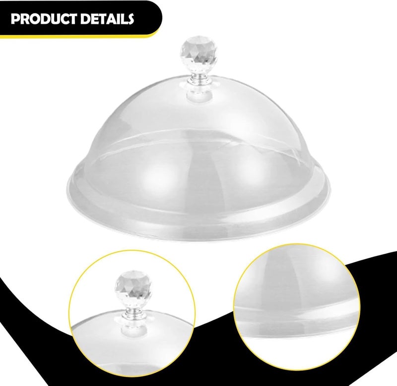 predolo Dome Cover Clear Food Dome Plate Lid Cake Cover Handle Food Tent Protector Dust Protection Easy Maintenance Suitable for Buffet Home Kitchen Outdoor, 18cm - Image 2
