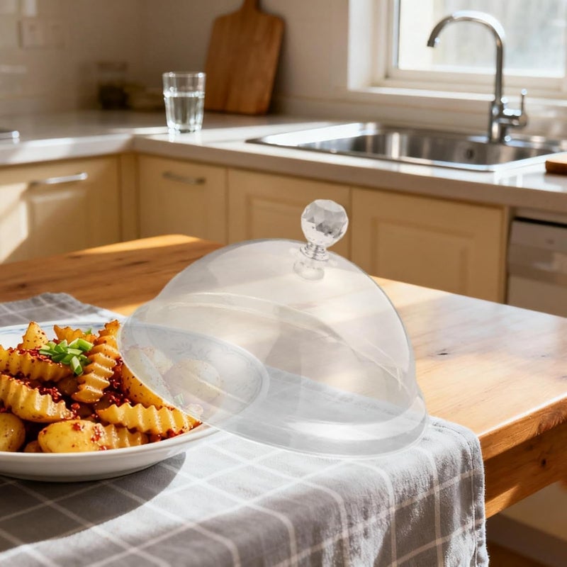 predolo Dome Cover Clear Food Dome Plate Lid Cake Cover Handle Food Tent Protector Dust Protection Easy Maintenance Suitable for Buffet Home Kitchen Outdoor, 18cm - Image 5