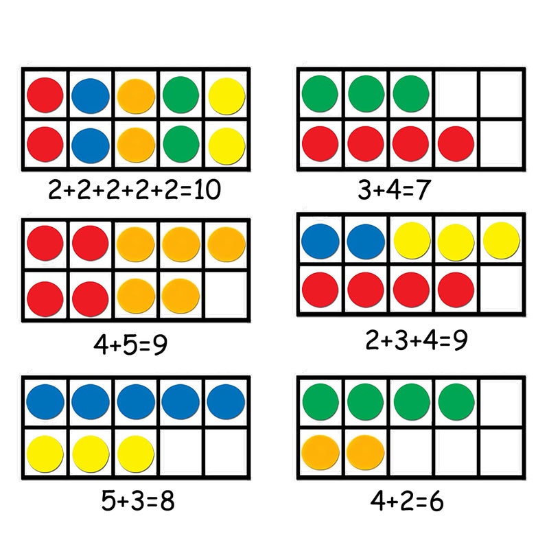 BAIVYLE Preschool Learning Toys for Toddlers 38 Educational Math manipulatives Giant Magnetic Ten Frame Set 5 Ten Frames and 55 Magnetic Montessori Toys for 35 Year Old Boys Girls Birthday Gifts - Image 2