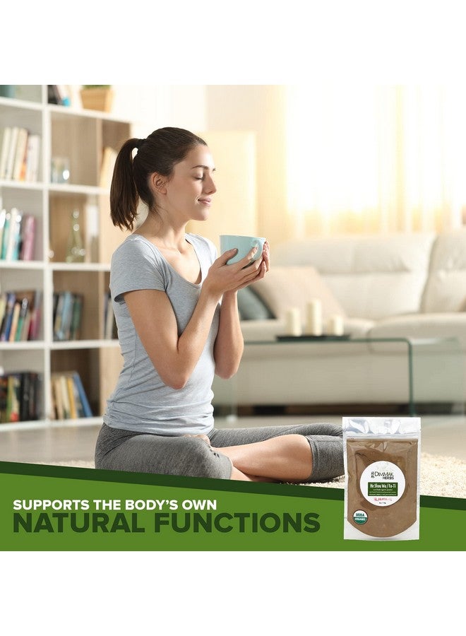 Dimmak Herbs Organic Fo Ti Root Raw Chinese Herb Powder - Cure/Prepared USDA Organic He Shou Wu (Polygonum Multiflorum Preperata) Add to Water or Smoothie 1 4oz/112g Bag - Image 4