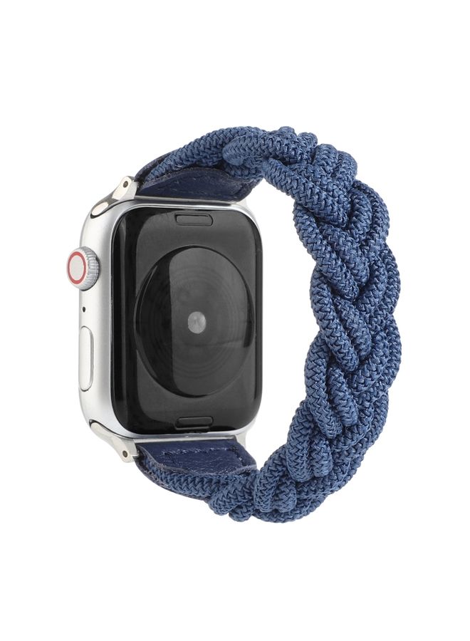 Replacement Strap Elastic Woven Watch Band For Apple Watch Series 987 41mm / SE 3SE 26SE54 40mm / 321 38mm, Length:130mm Blue