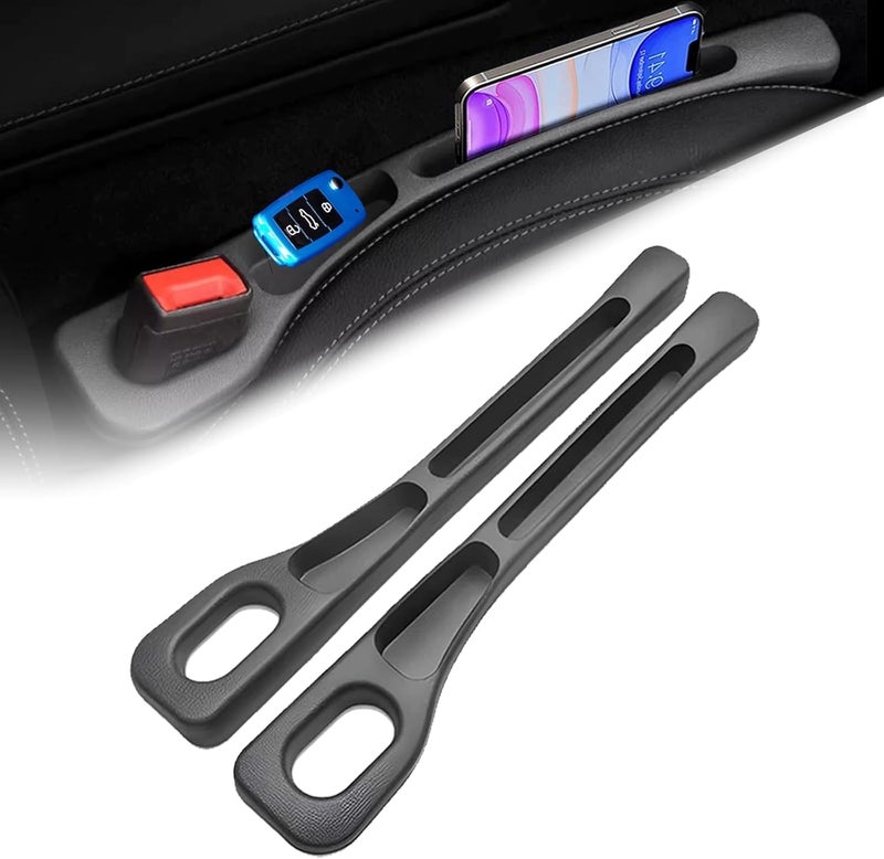 Circle M 2-Pack PU Leather Car Seat Gap Filler: Universal No-Drop Guard Strip