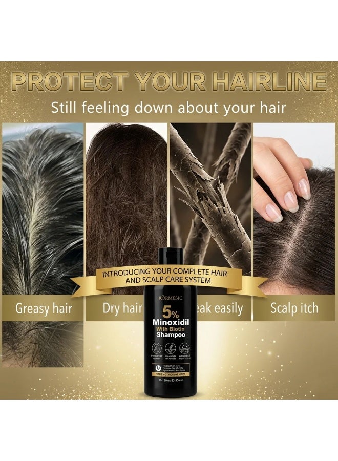 Kormesic 5% Deep Repair Shampoo 300ml: Strengthens hair roots, reduces breakage, controls oil, removes dandruff, and nourishes the scalp. - Image 5