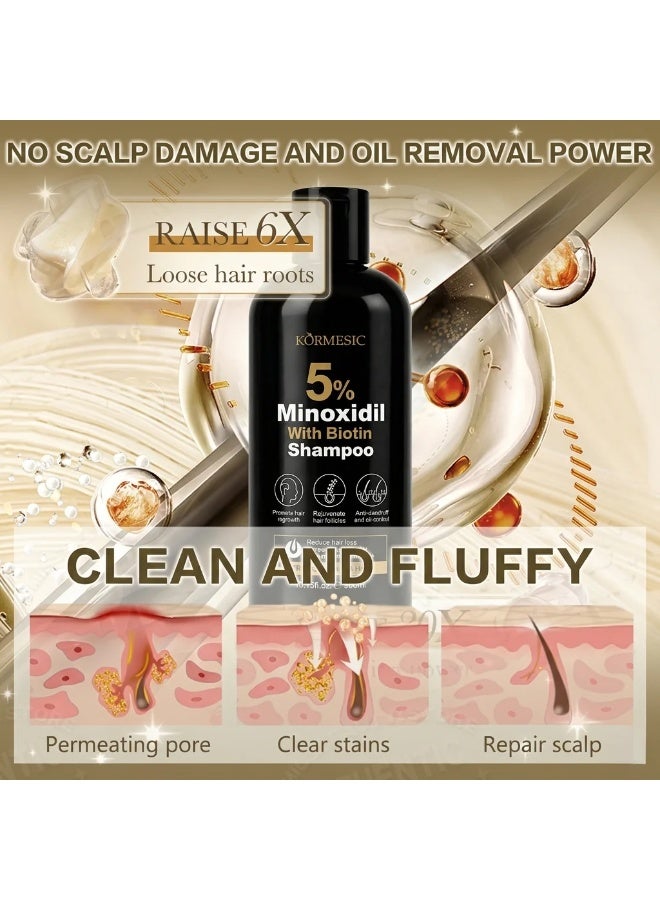 Kormesic 5% Deep Repair Shampoo 300ml: Strengthens hair roots, reduces breakage, controls oil, removes dandruff, and nourishes the scalp. - Image 1