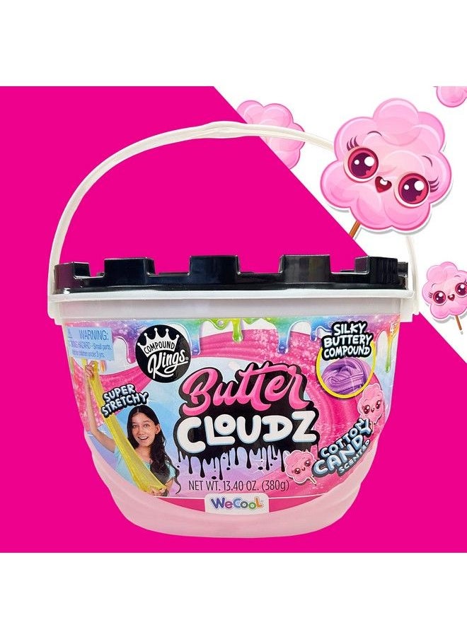 COMPOUND Kings - Butter Cloudz Compound Tub For Girls & Boys ; Sensory Toys ; Nontoxic & Nonsticky ; Stress Relieving Tactile ; (Pink Cotton Candy) - Image 1