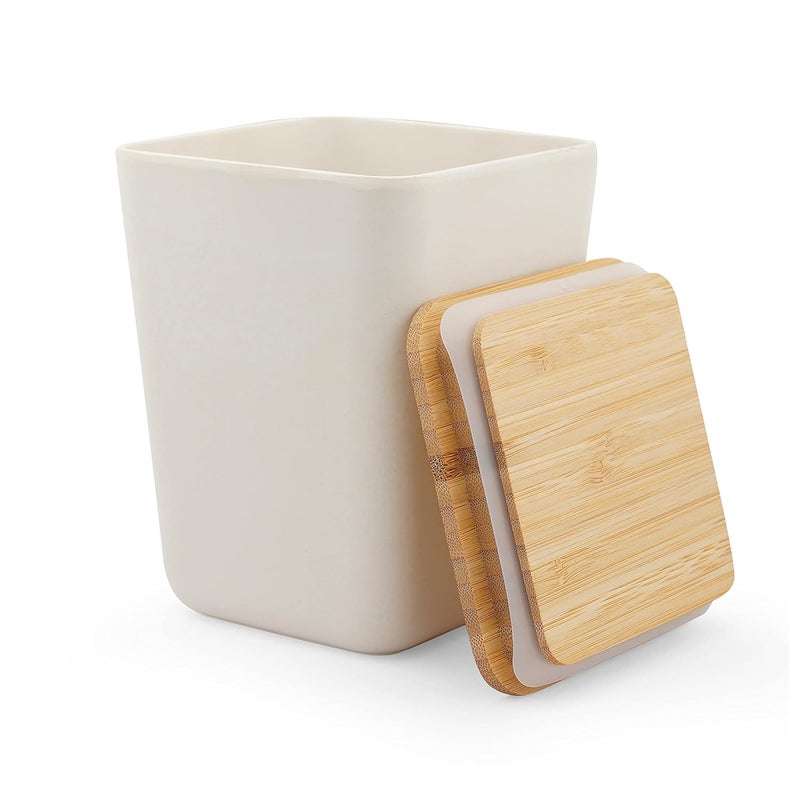 Earthism EcoFriendly Bamboo Fibre CanisterStorage Container Air Tight 1000 Ml Beige - Image 2