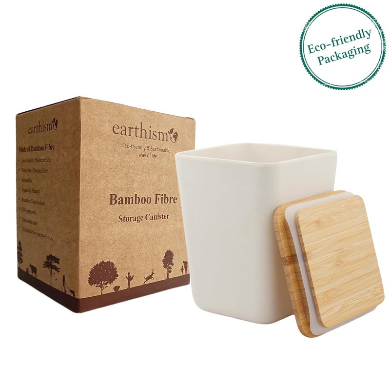 Earthism EcoFriendly Bamboo Fibre CanisterStorage Container Air Tight 1000 Ml Beige - Image 5