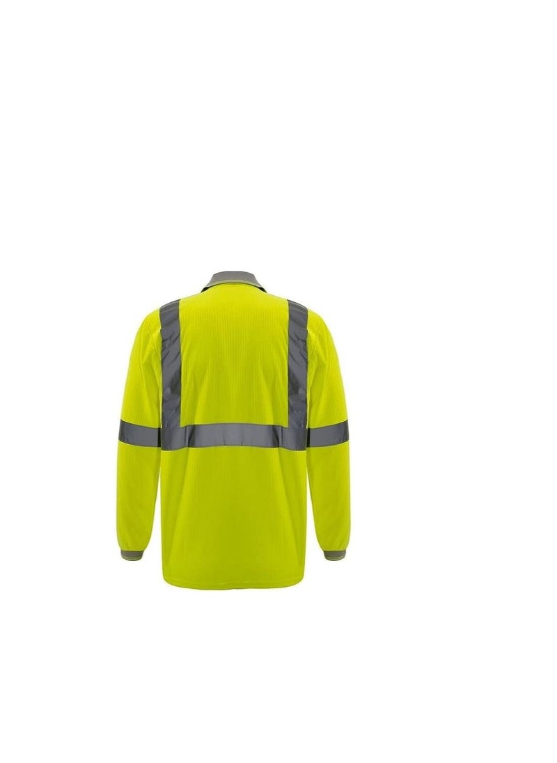 ABBASALI Safety Long Sleeve T-Shirt Reflective Bright Construction Workwear for Men  - Image 2