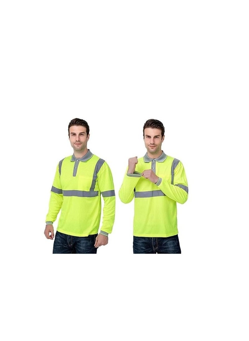 ABBASALI Safety Long Sleeve T-Shirt Reflective Bright Construction Workwear for Men  - Image 3