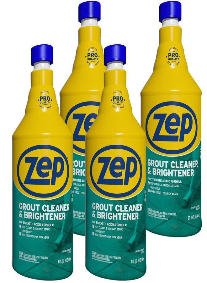 Zep Industrial Grout Cleaner and Brightener - 32 oz (Pack of 4) ZU104632 - Deep Cleaning Pro Formula - Image 1