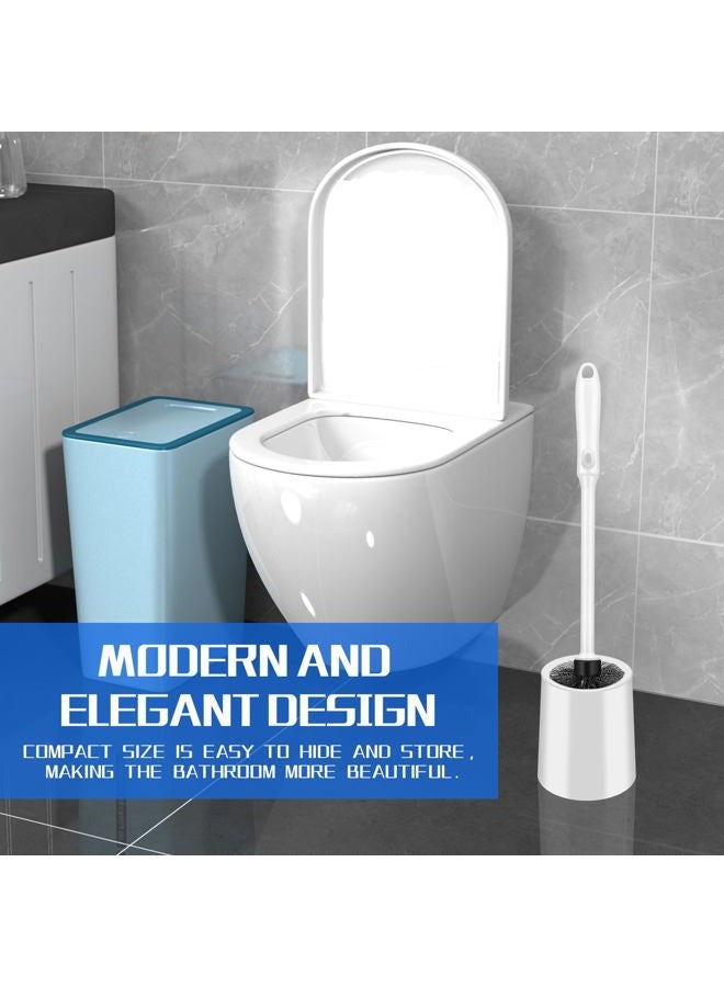 AONEZ Toilet Brush and Holder Set, 2 Pack Long Handle Non-Slip Grip Toilet Bowl Brush​, Hard Toilet Brush, Deep Cleaning for Bathroom, Easy to Assemble White - Image 3